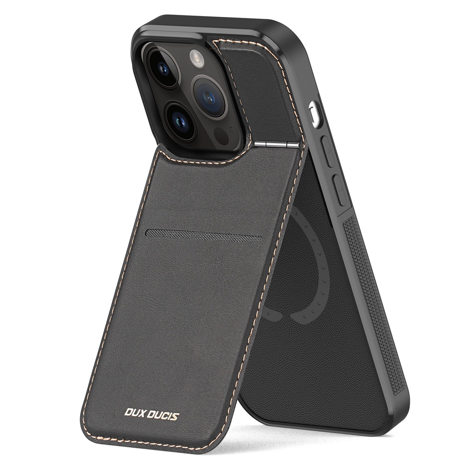 DUX DUCIS Rafi Series for iPhone 14 Pro Card Holder Kickstand Back Cover Magnetic Leather PC TPU Phone Case DUX DUCIS Rafi Series for iPhone 14 Pro Card Holder Kickstand Back Cover Magnetic Leather PC TPU Phone Case